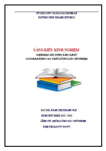Sáng kiến kinh nghiệm Biện pháp xây dựng ban cán sự góp phần nâng cao chất lượng lớp chủ nhiệm