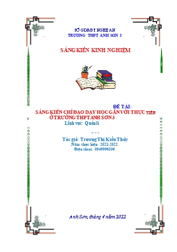 Sáng kiến kinh nghiệm Chỉ đạo dạy học gắn với thực tiễn ở trường THPT Anh Sơn 3