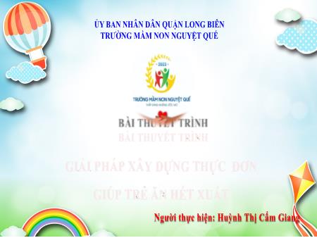 Sáng kiến kinh nghiệm Giải pháp xây dựng thực đơn giúp trẻ ăn hết xuất