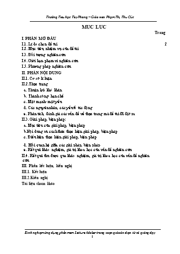 Sáng kiến kinh nghiệm Kinh nghiệm ứng dụng phần mềm Letture Maker trong soạn giáo án điện tử và giảng dạy