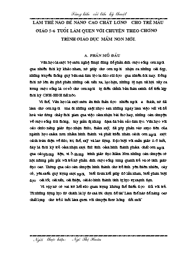 Sáng kiến kinh nghiệm Làm thế nào để nâng cao chất lượng cho trẻ mẫu giáo 5-6 tuổi làm quen với chuyện theo chương trình giáo dục mầm non mới