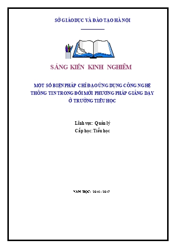 Sáng kiến kinh nghiệm Một số biện pháp chỉ đạo ứng dụng công nghệ thông tin trong đổi mới phương pháp giảng dạy ở trường Tiểu học