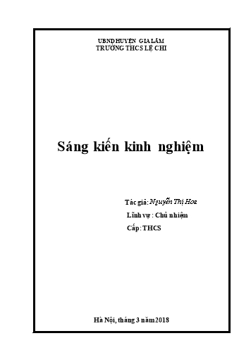 Sáng kiến kinh nghiệm Một số biện pháp nâng cao chất lượng đạo đức học sinh trường THCS