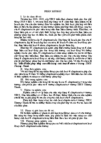 Sáng kiến kinh nghiệm Một số biện pháp nâng cao chất lượng sinh hoạt tổ nhóm chuyên môn ở trường THCS