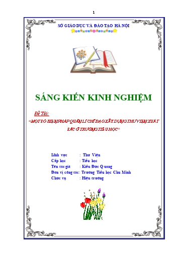 Sáng kiến kinh nghiệm Một số biện pháp quản lí, chỉ đạo Xây dựng Thư viện Xuất sắc ở trường Tiểu học