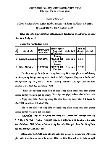 Sáng kiến kinh nghiệm Một số biện pháp rèn Năng lực, Phẩm chất cho học sinh Lớp 1 Xì Phài theo Chương trình GDPT 2018