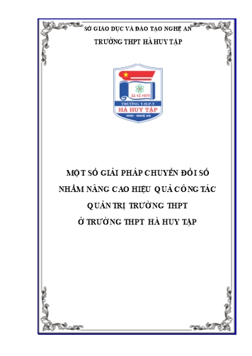Sáng kiến kinh nghiệm Một số giải pháp chuyển đổi số nhằm nâng cao hiệu quả công tác quản trị trường THPT Hà Huy Tập