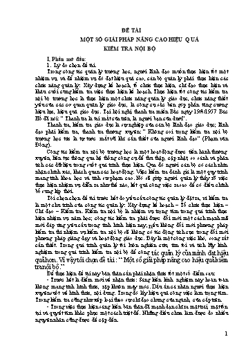 Sáng kiến kinh nghiệm Một số giải pháp nâng cao hiệu quả kiểm tra nội bộ