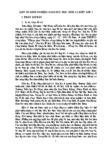 Sáng kiến kinh nghiệm Một số kinh nghiệm giáo dục học sinh cá biệt Lớp 5