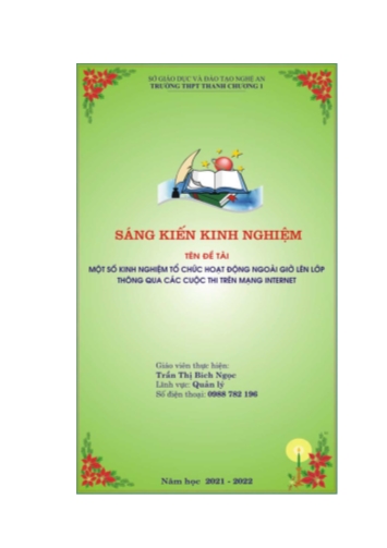 Sáng kiến kinh nghiệm Một số kinh nghiệm tổ chức Hoạt động ngoài giờ lên lớp thông qua các cuộc thi trên mạng Internet