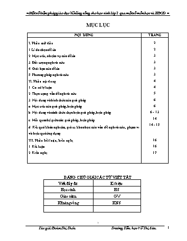 Sáng kiến kinh nghiệm Một vài biện pháp rèn kĩ năng sống cho học sinh Lớp 1 qua một số môn học và hoạt động giáo dục