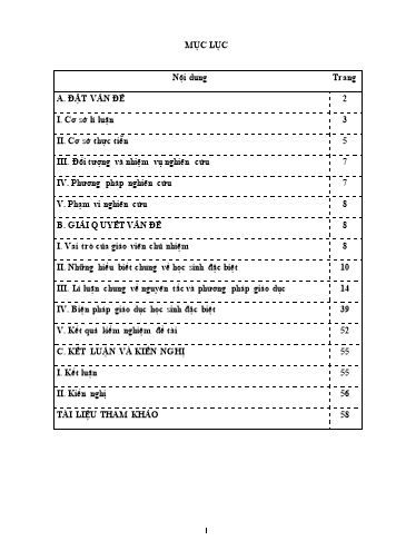Sáng kiến kinh nghiệm Nâng cao vai trò của GVCN ở trường THCS Thượng Thanh thông qua việc giáo dục học sinh đặc biệt