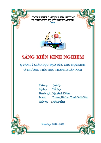 Sáng kiến kinh nghiệm Quản lý giáo dục đạo đức cho học sinh ở trường tiểu học Thanh Xuân Nam