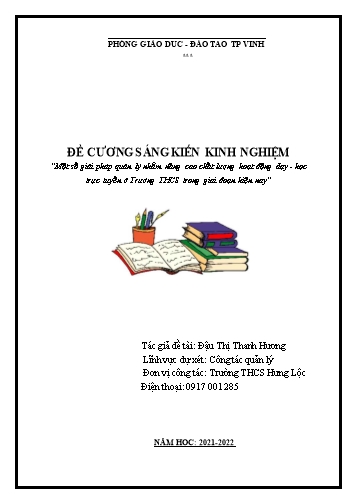 SKKN Một số giải pháp quản lý nhằm nâng cao chất lượng hoạt động dạy, học trực tuyến ở Trường THCS trong giai đoạn hiện nay