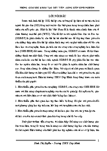 Sáng kiến kinh nghiệm Biện pháp quản lý của Hiệu trưởng đối với hoạt động dạy học tại trường THCS nhằm nâng cao chất lượng giáo dục