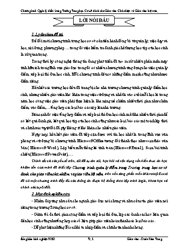 Sáng kiến kinh nghiệm Chương trình quản lý điểm trong Trường THCS dành cho giáo viên chủ nhiệm và giáo viên bộ môn
