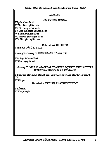 Sáng kiến kinh nghiệm Một số biện pháp quản lý hoạt động chuyên môn ở trường THCS