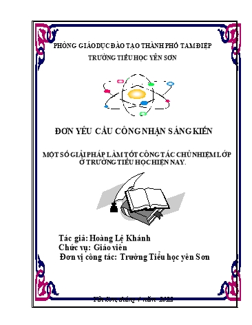 Sáng kiến kinh nghiệm Một số giải pháp làm tốt công tác chủ nhiệm lớp ở trường Tiểu học hiện nay