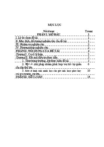 Sáng kiến kinh nghiệm Những biện pháp phát huy vai trò tự quản của tập thể lớp tại Lớp 8 trường THCS Nguyễn Lân