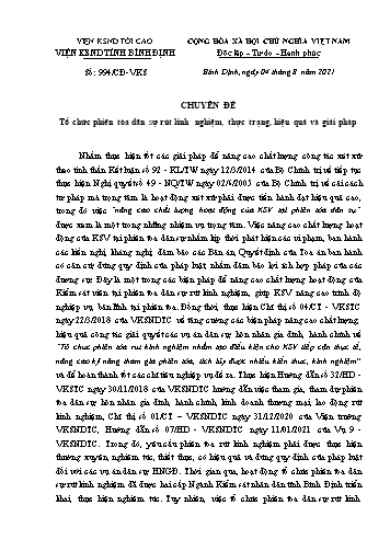Sáng kiến kinh nghiệm Tổ chức phiên tòa dân sự rút kinh nghiệm, thực trạng, hiệu quả và giải pháp