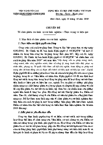 Sáng kiến kinh nghiệm Tổ chức phiên tòa hình sự rút kinh nghiệm-Thực trạng và hiệu quả