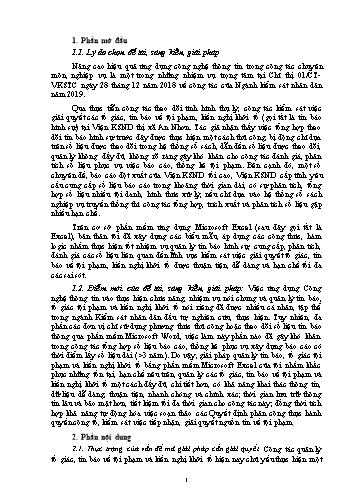 SKKN Giải pháp cải thiện, nâng cao hiệu quả công tác quản lý số liệu tố giác, tin báo về tội phạm và kiến nghị khởi tố thông qua phần mềm Microsoft Excel