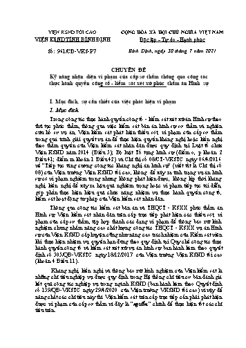 SKKN Kỹ năng nhận diện vi phạm của cấp sơ thẩm thông qua công tác thực hành quyền công tố-kiểm sát xét xử phúc thẩm án Hình sự