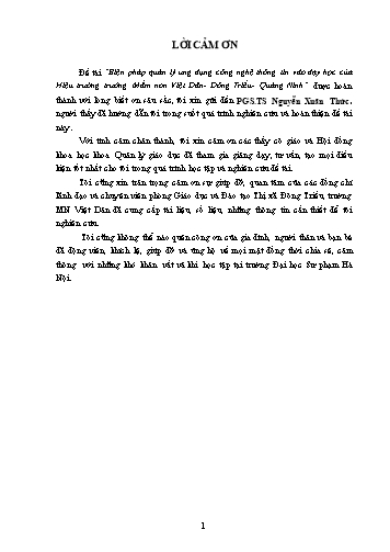 Sáng kiến kinh nghiệm Biện pháp quản lý ứng dụng công nghệ thông tin vào dạy học của Hiệu trưởng trường Mầm non Việt Dân