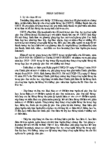 Sáng kiến kinh nghiệm Biện pháp ứng dụng công nghệ thông tin vào công tác quản lý chuyên môn của trường Tiểu học Thị trấn Gio Linh