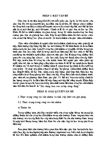 Sáng kiến kinh nghiệm Biện pháp xây dựng đội ngũ ban cán sự lớp năng động góp phần nâng cao chất lượng lớp chủ nhiệm