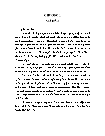 Sáng kiến kinh nghiệm Công tác tổ chức kế toán tại trường THPT Tam Phước