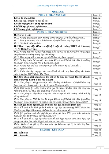 Sáng kiến kinh nghiệm Kiểm tra nội bộ để thúc đẩy hoạt động của tổ chuyên môn ở trường THPT Buôn Ma Thuột