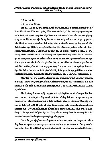 Sáng kiến kinh nghiệm Một số biện pháp chỉ đạo giáo viên làm tốt công tác duy trì sĩ số học sinh tại trường mầm non Cư Pang