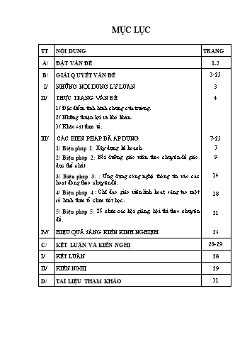 Sáng kiến kinh nghiệm Một số biện pháp chỉ đạo giáo viên nâng cao chất lượng giáo dục thể chất cho trẻ trong trường Mầm non