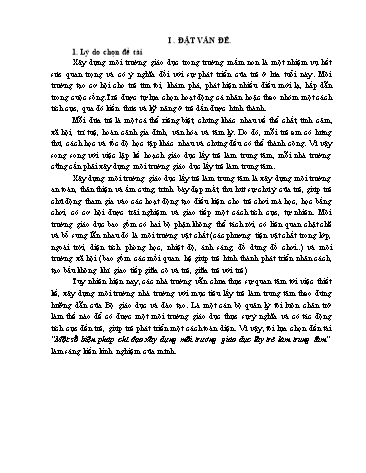 Sáng kiến kinh nghiệm Một số biện pháp chỉ đạo xây dựng môi trường giáo dục lấy trẻ làm trung tâm