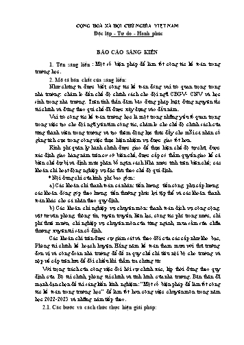Sáng kiến kinh nghiệm Một số biện pháp để làm tốt công tác kế toán trong trường học