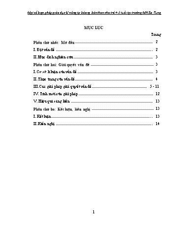 Sáng kiến kinh nghiệm Một số biện pháp giáo dục kỹ năng tự bảo vệ bản thân cho trẻ 4-5 tuổi tại trường Mầm non Ea Tung
