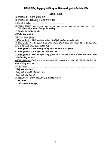 Sáng kiến kinh nghiệm Một số biện pháp giúp trẻ ăn ngon khỏe mạnh phát triển toàn diện