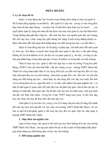 Sáng kiến kinh nghiệm Một số biện pháp quản lý đổi mới dạy học đối với giáo viên của nhà quản lý trường THPT Buôn Ma Thuột