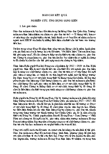 Sáng kiến kinh nghiệm Một số biện pháp tăng cường cơ sở vật chất để xây dựng trường mầm non Hoàng Đan đạt Chuẩn Quốc gia