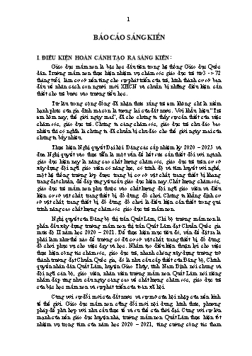 Sáng kiến kinh nghiệm Một số biện pháp tăng cường cơ sở vật chất để xây dựng trường mầm non Quất Lâm đạt Chuẩn Quốc gia