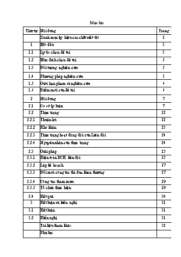 Sáng kiến kinh nghiệm Một số giải pháp để nâng cao chất lượng hoạt động Đội