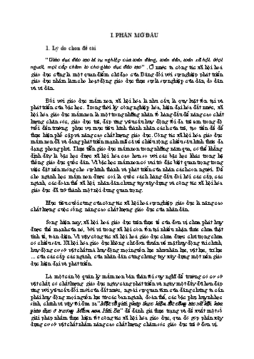 Sáng kiến kinh nghiệm Một số giải pháp thực hiện tốt công tác xã hội hóa giáo dục ở trường Mầm non Hải Ba