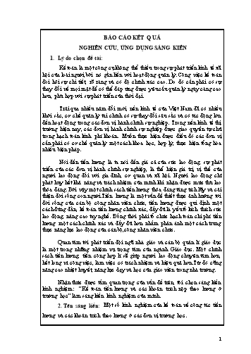 Sáng kiến kinh nghiệm Một số kinh nghiệm của kế toán về công tác tiền lương và các khoản trích theo lương ở các đơn vị trường học
