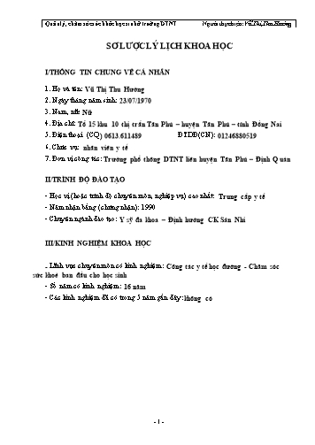 Sáng kiến kinh nghiệm Quản lý, chăm sóc sức khỏe học sinh ở trường DTNT