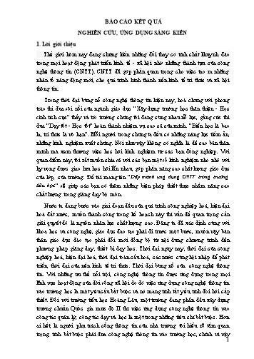 Sáng kiến kinh nghiệm Tăng cường ứng dụng công nghệ thông tin trong đổi mới phương pháp dạy, học và công tác quản lý giáo dục