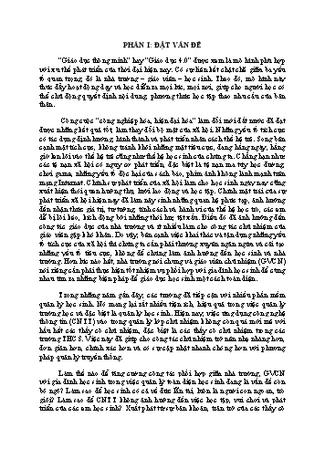 Sáng kiến kinh nghiệm Ứng dụng Công nghệ thông tin trong công tác quản lý lớp chủ nhiệm tại trường THCS
