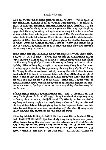 SKKN Một số biện pháp chỉ đạo phòng tránh tai nạn thương tích cho trẻ góp phần xây dựng trường học an toàn trong trường mầm non