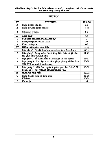 SKKN Một số biện pháp chỉ đạo thực hiện nhằm nâng cao chất lượng bữa ăn và vệ sinh an toàn thực phẩm trong trường mầm non
