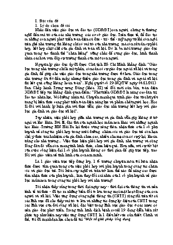 SKKN Một số giải pháp Ứng dụng CNTT và truyền thông nhằm tăng cường công tác phối hợp giữa nhà trường và gia đình trong quản lý và giáo dục học sinh tại trường mầm non